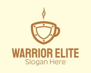 Cappuccino - Hot Coffee Shield logo design