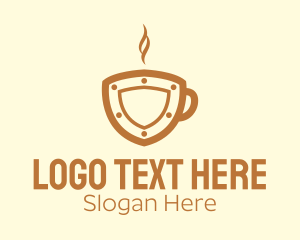 Hot Drink - Hot Coffee Shield logo design
