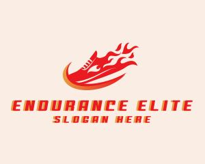 Triathlon - Fire Shoe Race logo design