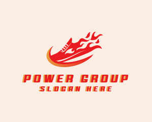 Swoosh - Fire Shoe Race logo design