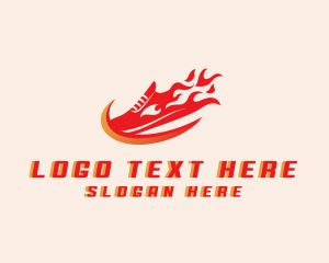 Swoosh - Fire Shoe Race logo design