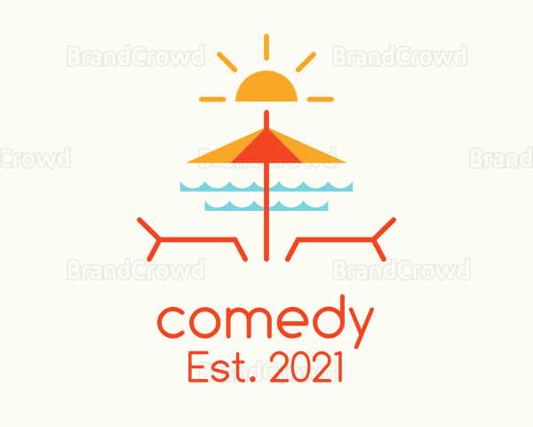 Beach Umbrella Summer Logo