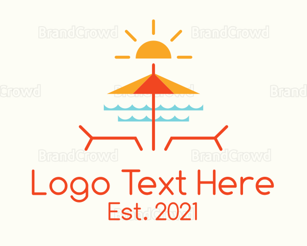 Beach Umbrella Summer Logo