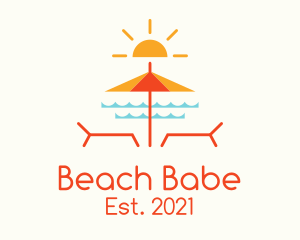 Beach Umbrella Summer logo design