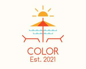 Baywatch - Beach Umbrella Summer logo design