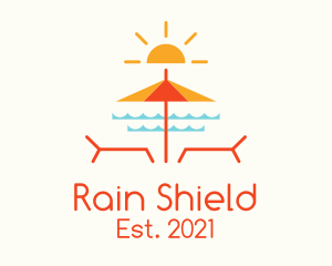 Beach Umbrella Summer logo design