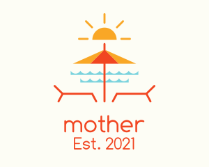 Resort - Beach Umbrella Summer logo design