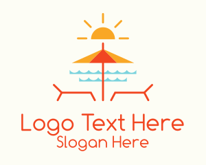 Beach Umbrella Summer Logo