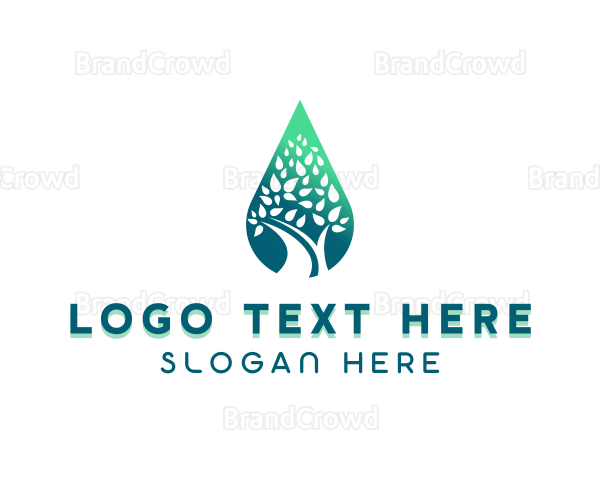 Eco Tree Water Drop Logo