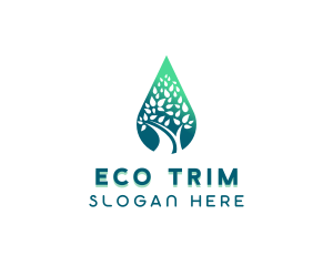 Eco Tree Water Drop logo design