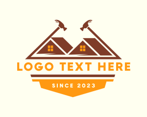 Roof - Renovation Hammer Tool logo design