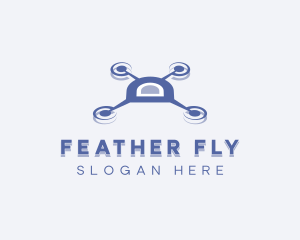 Aerial Drone Quadcopter logo design