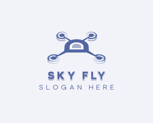 Quadcopter - Aerial Drone Quadcopter logo design