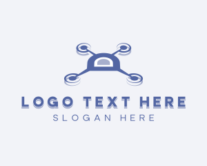 Videographer - Aerial Drone Quadcopter logo design