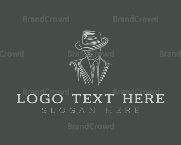 Mysterious Man Suit Tie Logo