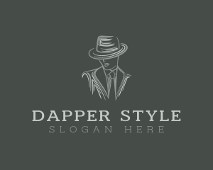 Dapper - Mysterious Man Suit Tie logo design