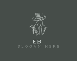 Photograher - Mysterious Man Suit Tie logo design