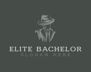 Bachelor - Mysterious Man Suit Tie logo design