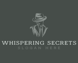 Mysterious Man Suit Tie logo design