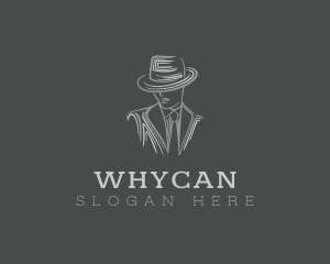 Stylish - Mysterious Man Suit Tie logo design