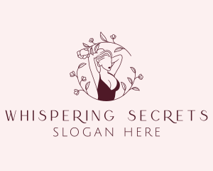 Intimate - Floral Sexy Lingerie logo design