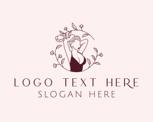 Intimate - Floral Sexy Lingerie logo design