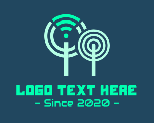 World Wide Web - Wifi Technology Tree logo design