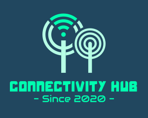 Wifi Technology Tree logo design