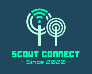 Wifi Technology Tree logo design