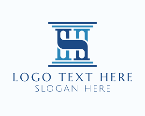 Pillar - Letter H Pillar Architecture logo design