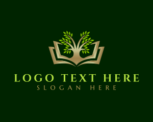 Library - Tree Book Plant logo design