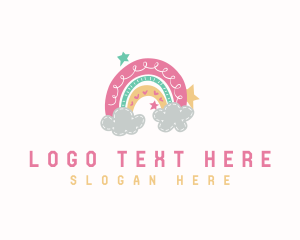 Boho - Kindergarten Rainbow Stars logo design