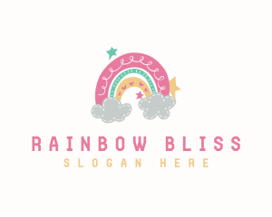 Kindergarten Rainbow Stars logo design