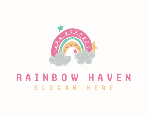 Kindergarten Rainbow Stars logo design