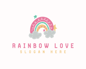 Kindergarten Rainbow Stars logo design