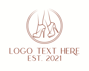 Girly - Red Heel Boots logo design