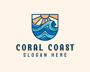 Ocean Surfing Waves logo design