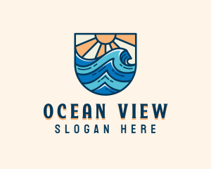 Ocean Surfing Waves logo design