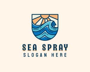 Ocean Surfing Waves logo design