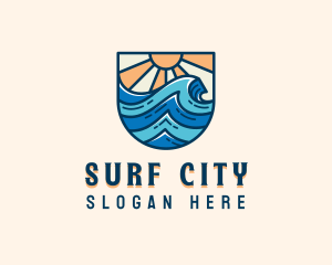 Ocean Surfing Waves logo design