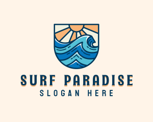 Ocean Surfing Waves logo design