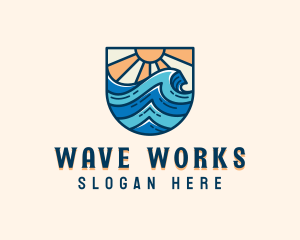 Ocean Surfing Waves logo design