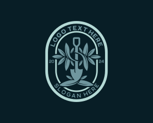 Emblem - Landscaper Garden Shovel logo design
