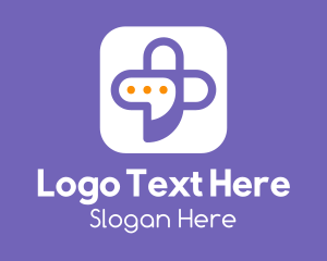 Live Chat - Communication Bubble Cross logo design