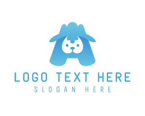 Sheep - Gradient Sheep Letter A logo design