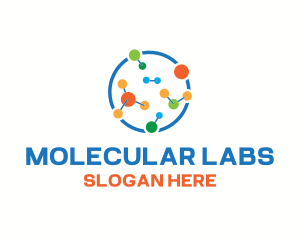 Molecular - Colorful Science Molecules logo design