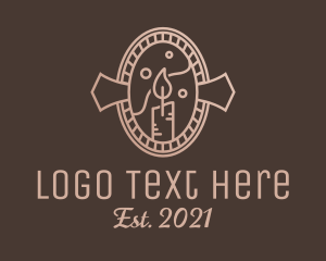 Religious - Mirror Candle Decor logo design