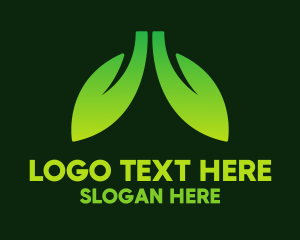 Breathing - Green Gradient Eco Lungs logo design