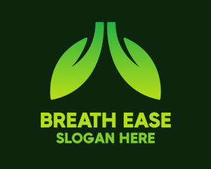 Respiration - Green Gradient Eco Lungs logo design