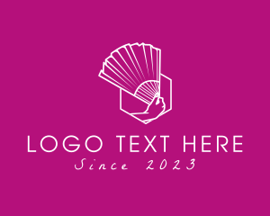 Line Art - Hexagon Hand Fan logo design